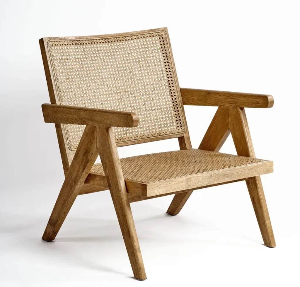 SILLÓN DE ROBLE ASIENTO Y RESPALDO REJILLA