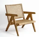 SILLÓN DE ROBLE ASIENTO Y RESPALDO REJILLA