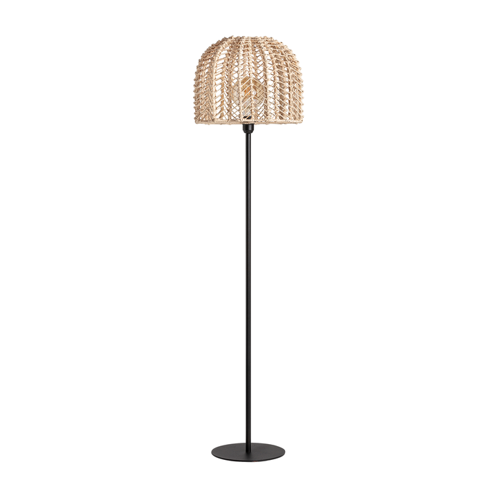 [32443] LÁMPARA DE PIE PLISSÉ RATTAN