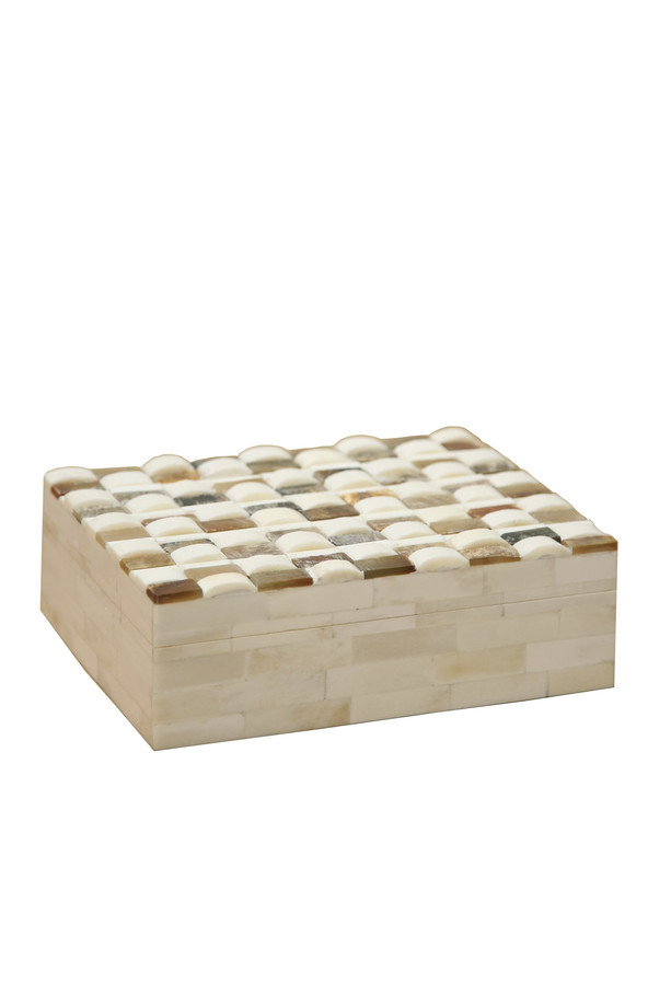 [384MN208] CAJA RECTANGULAR HUESO-CUERNO DE BÚFALO