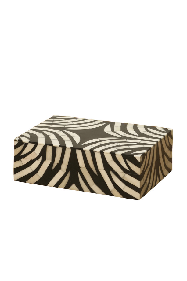 [384MN245] CAJA HUESO Y RESINA RECTANGULAR CEBRA