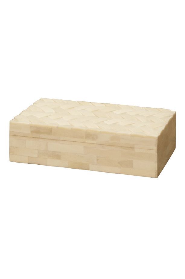 [384MN251] CAJA RECTANG. HUESO NATURAL ESPIGA