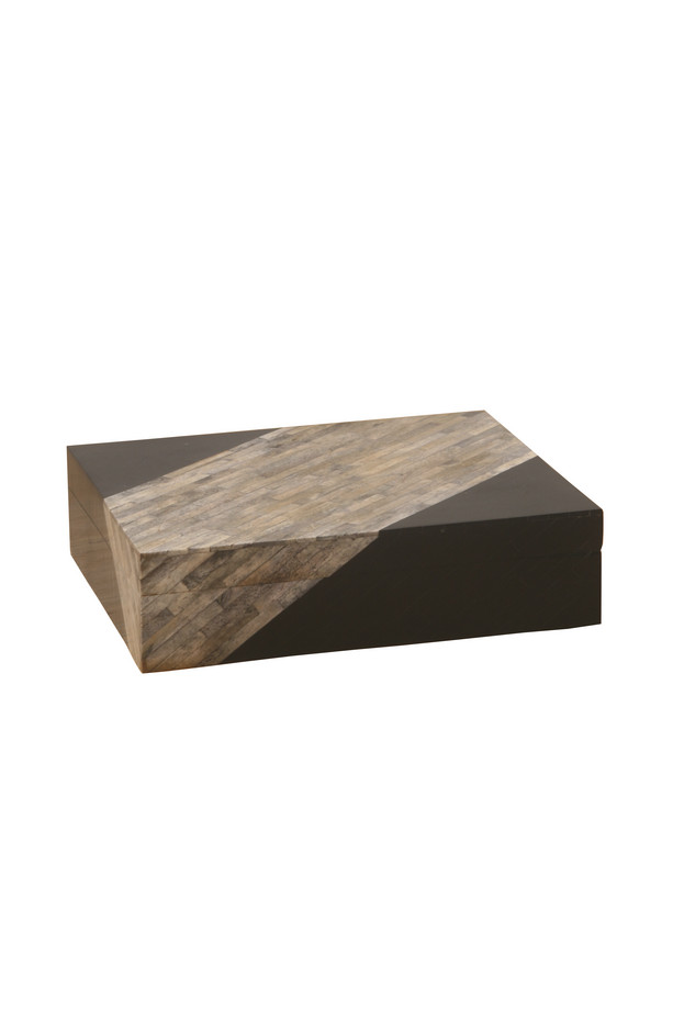 [384MN320] CAJA RECTANGULAR CUERNO DE BÚFALO Y HUESO GRIS