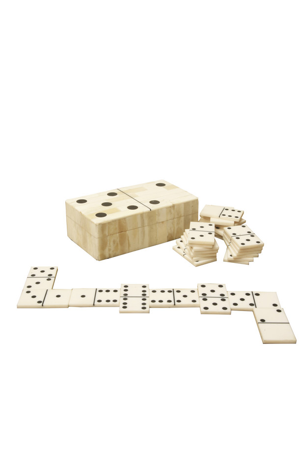 [431TK090] CAJA DOMINO HUESO BLANCO