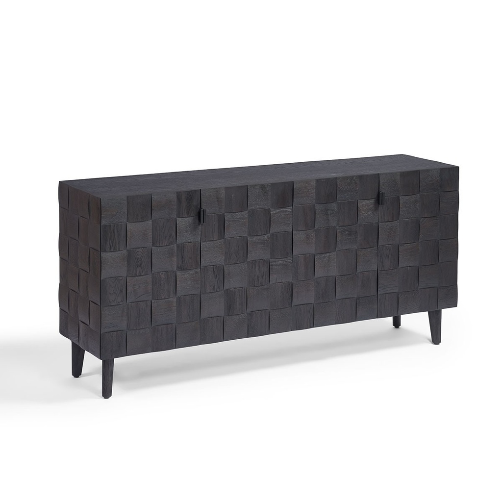 [KIEL] Aparador roble black brown puertas mosaico en relieve