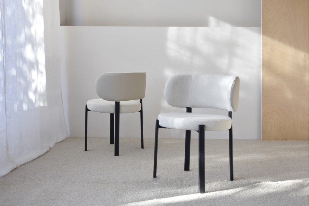 [34AC24975] SET 2 SILLAS COMEDOR BLANCO TEXTURA.BERN